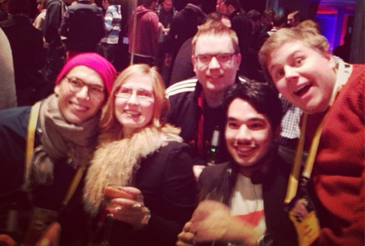 Carl från Tictail, Paula Marttila, Martin från Memoto, Luis från Vamos och jag själv från Osom